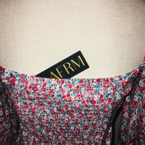 SALE!  Beautiful AFRM Red Aqua Form Fitting Top - Picture 8 of 8